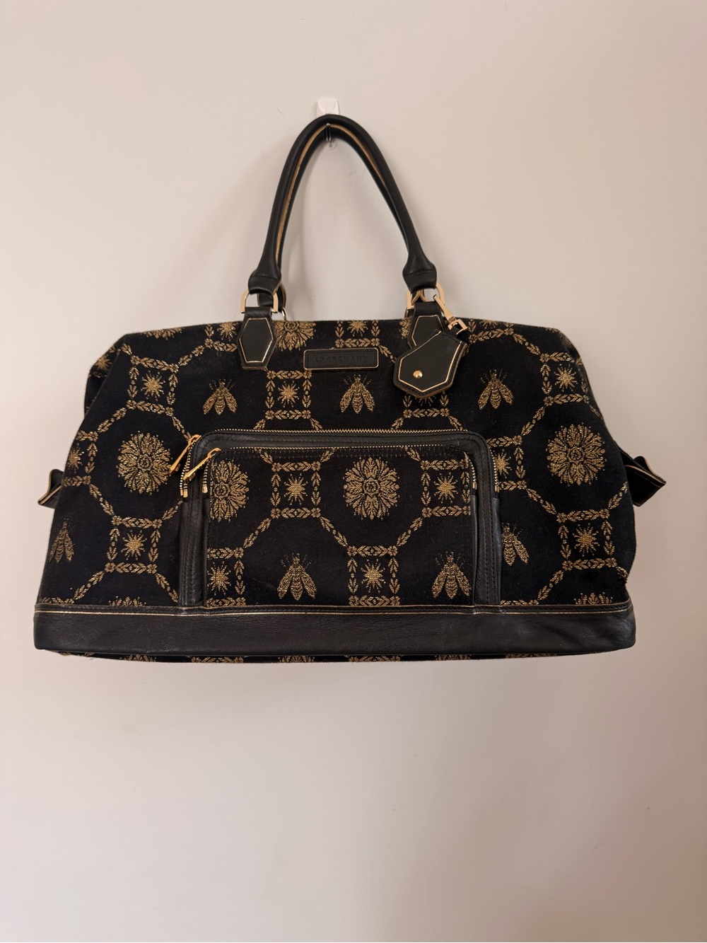 Black and Gold Weekend Bag- Longchamp Duffel